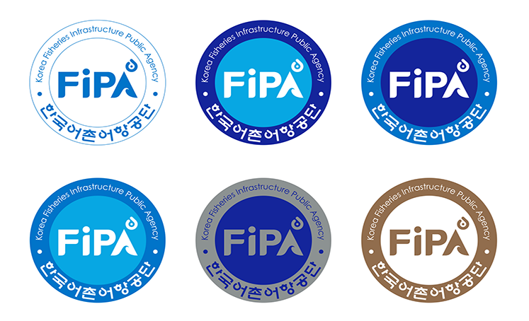FiPA 한국어촌어항공단 Korea Fisheries Infrastructure Public Agency - 6가지 Emblem